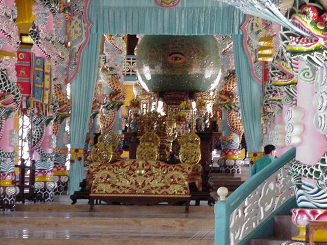 Inside Cao dai Temple