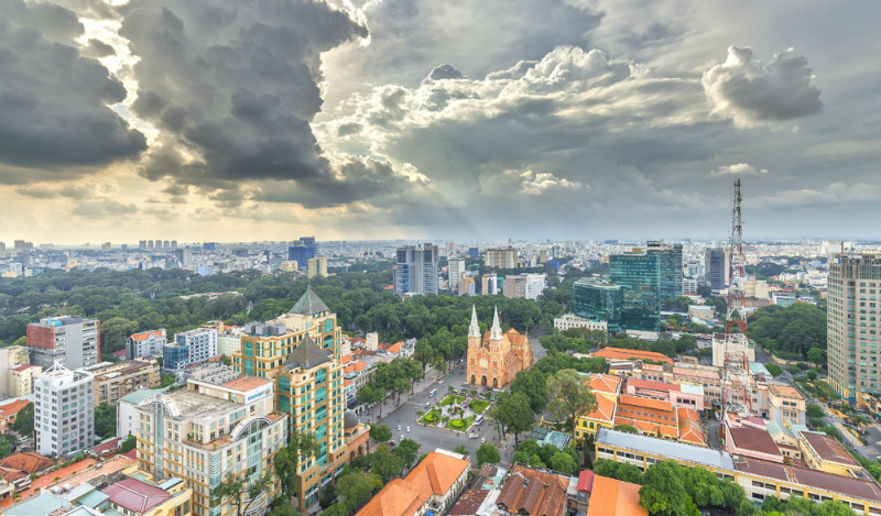 around notre-dame cathedral ho chi minh city